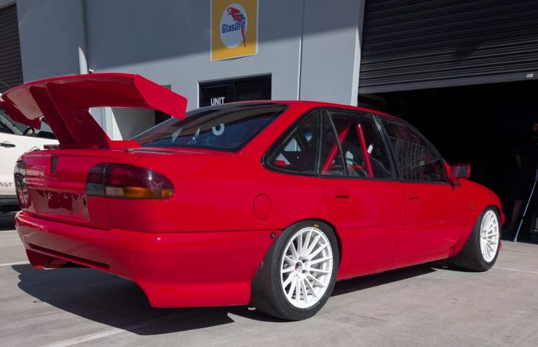 Completed race car exterior — Glasurit-finished at MRP Automotive